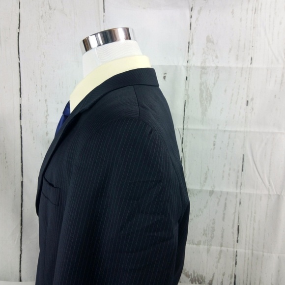 Joseph Abboud 40R Blue Pinstripe Suit Blazer Sport - Picture 3 of 8